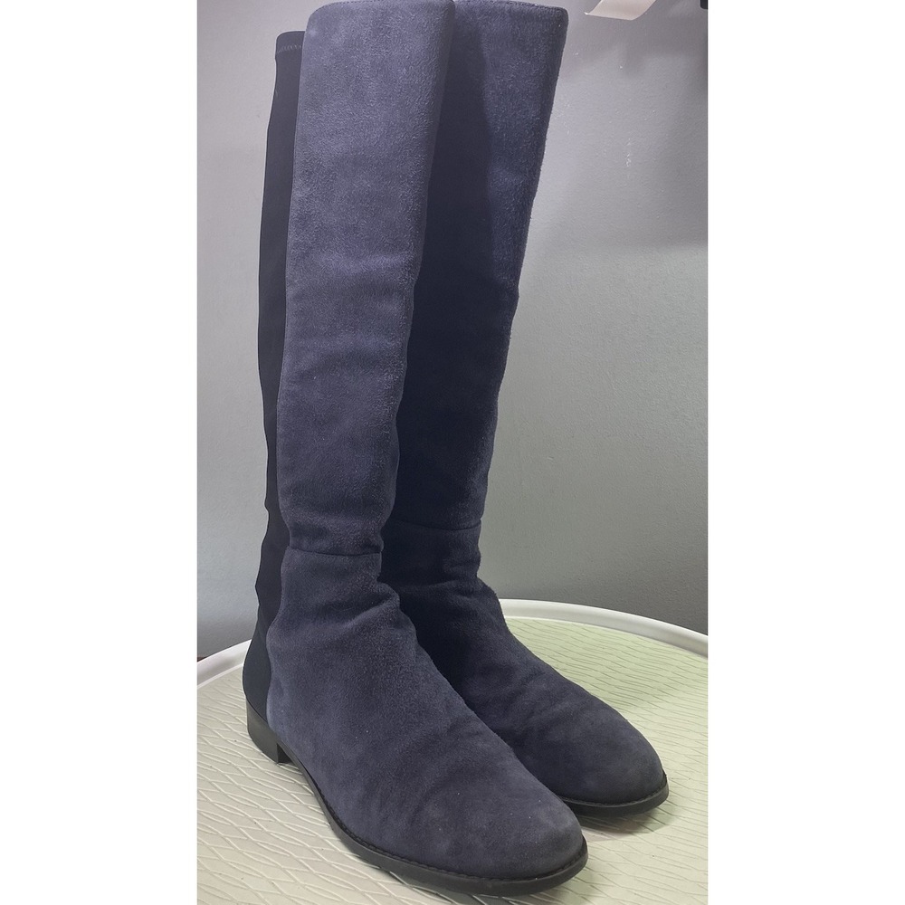 Stuart Weitzman Womens Knee-High Navy&Black Suede Boots sz 7.5 EUC‎
